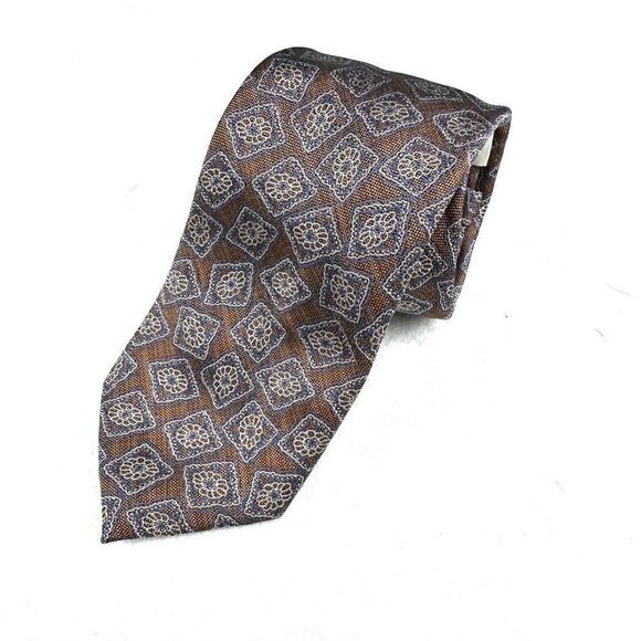 Joseph Aboud Brown and Blue Patterned Silk Tie EUC 3‎ x 59 - Picture 1 of 5